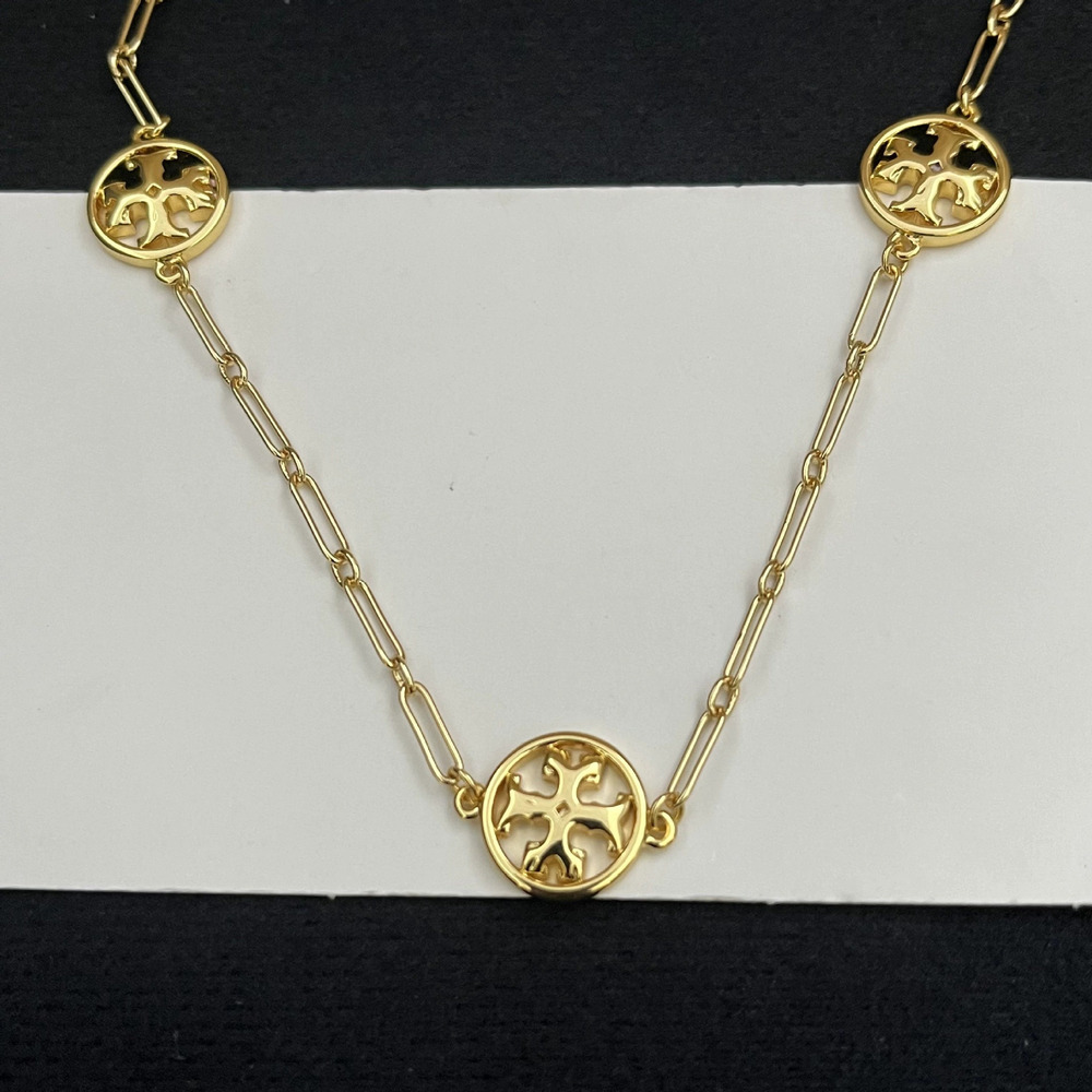 Tory Burch Round Letter Pendant Necklace